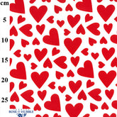 Rose And Hubble Ivory Cotton Poplin Fabric - Hearts Printed Valentine's Cotton Fabrics Craft Fabric Material (Ideal for Valentine's Day, Quilting)